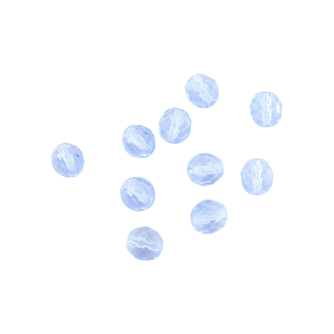 Krystalperler, preciosa beads, rund facetteret, glas, 8 mm - flere farver Preciosa