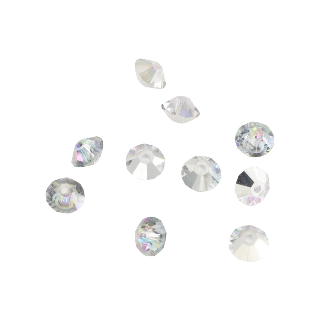 Krystalperler, preciosa beads, trapez, crystal vitrail, glas, 3 x 5 mm Preciosa