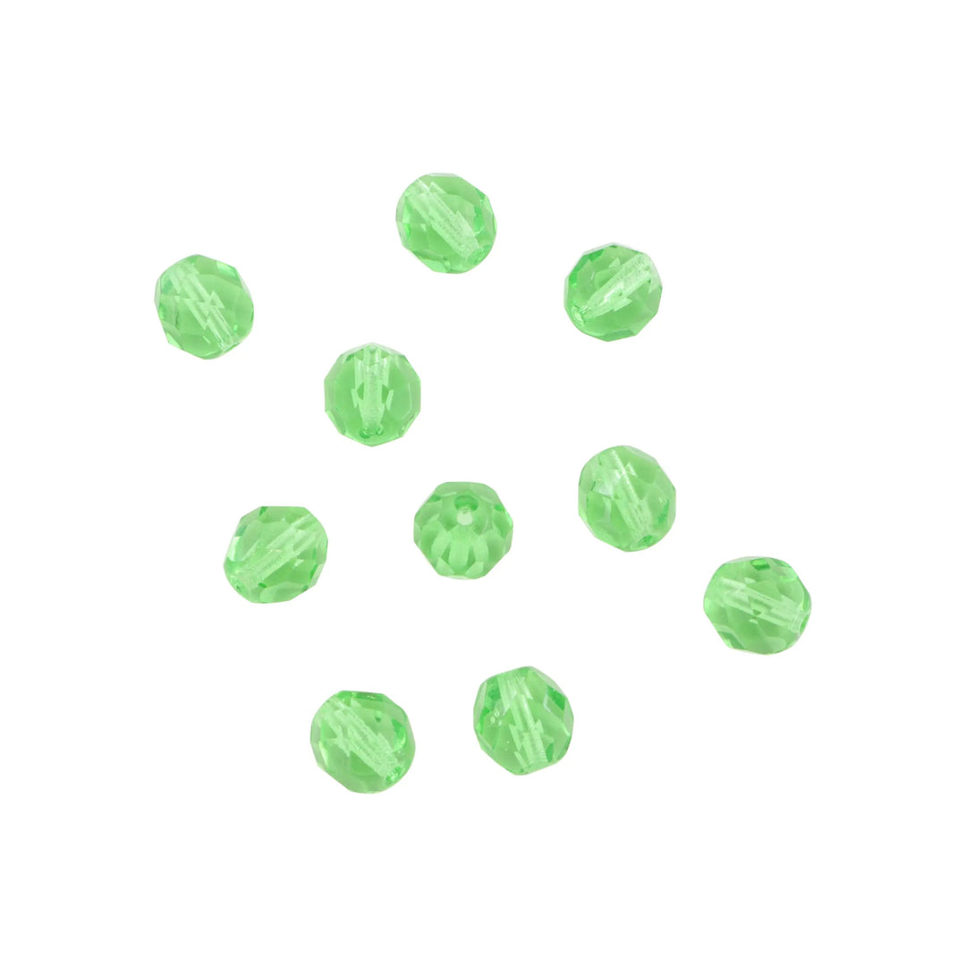 Krystalperler, preciosa beads, rund facetteret, glas, 8 mm - flere farver Preciosa