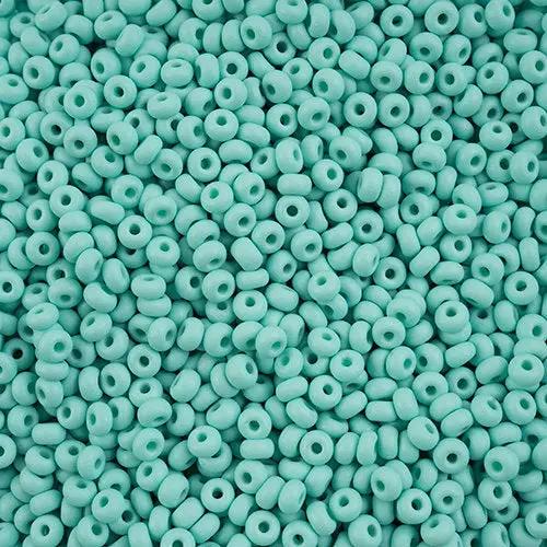 Green glass beads, preciosa, permalux matte mint, bulk purchase Preciosa