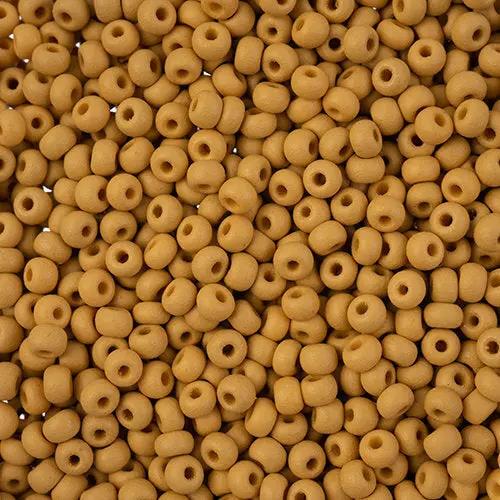 Gul glasperler, preciosa, permalux mat yellow-brown, storkøb Preciosa