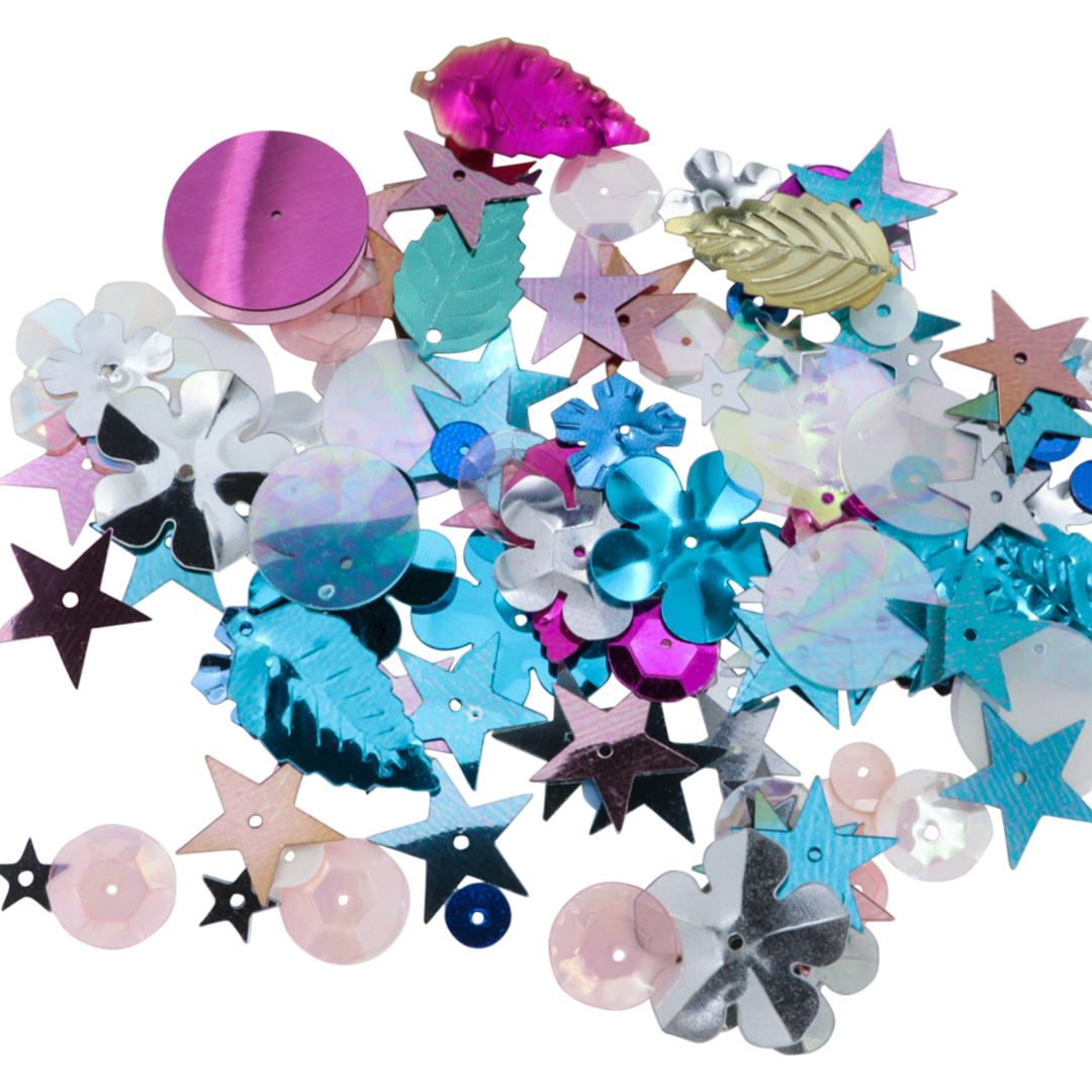 Palietter, blandede pailletter, 10-40g, flere varianter Beadhouse of Copenhagen