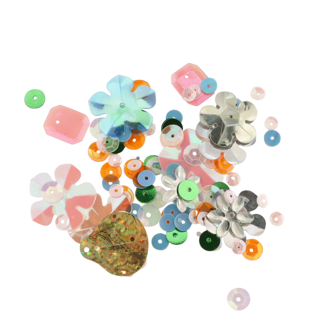 Palietter, blandede pailletter, 10-40g, flere varianter Beadhouse of Copenhagen