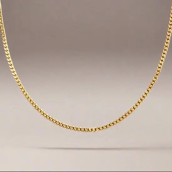 Necklace, armor facet, gold-plated sterling silver, 45-50 cm 1.3 mm 