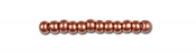 Metalliske glasperler, preciosa seed beads, soft copper Preciosa