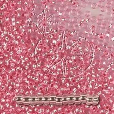 Lyserøde glasperler, preciosa, silverlined light pink dyed crystal, storkøb Preciosa