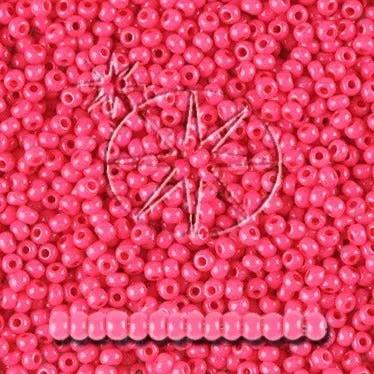 Pink glasperler, preciosa, intensive dark pink dyed chalkwhite, storkøb Preciosa