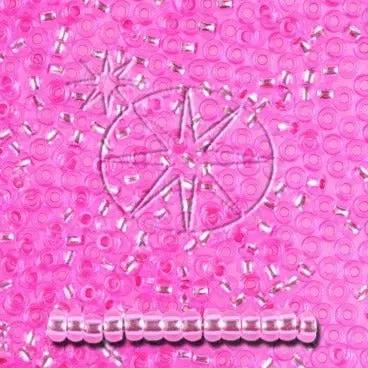 Pink glasperler, preciosa, silverlined neon pink dyed crystal, storkøb Preciosa