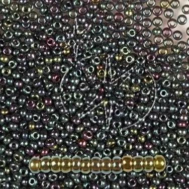 Metalliske glasperler, preciosa, dark topaz bronze-green iris, storkøb Preciosa