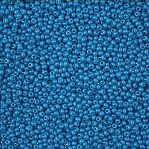 Blå glasperler, preciosa, permalux bright dark turquoise, storkøb Preciosa