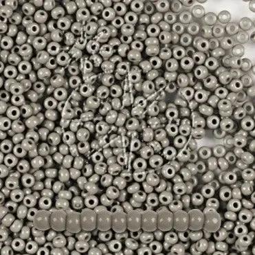 Grå glasperler, preciosa, matte opaque grey, storkøb Preciosa