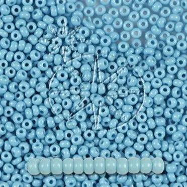 Blå glasperler, preciosa, opaque aqua blue, storkøb Preciosa