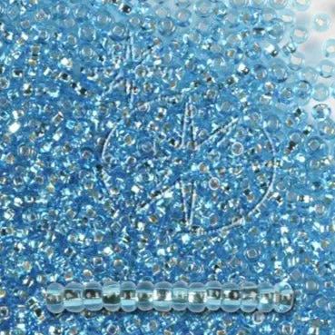 Blå glasperler, preciosa, silverlined aquamarine, storkøb Preciosa