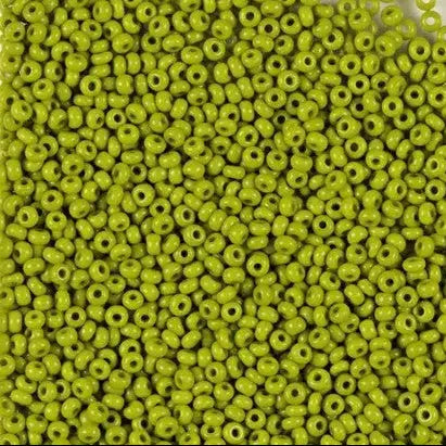 Green glass beads, preciosa, natural opaque olive green, bulk purchase 