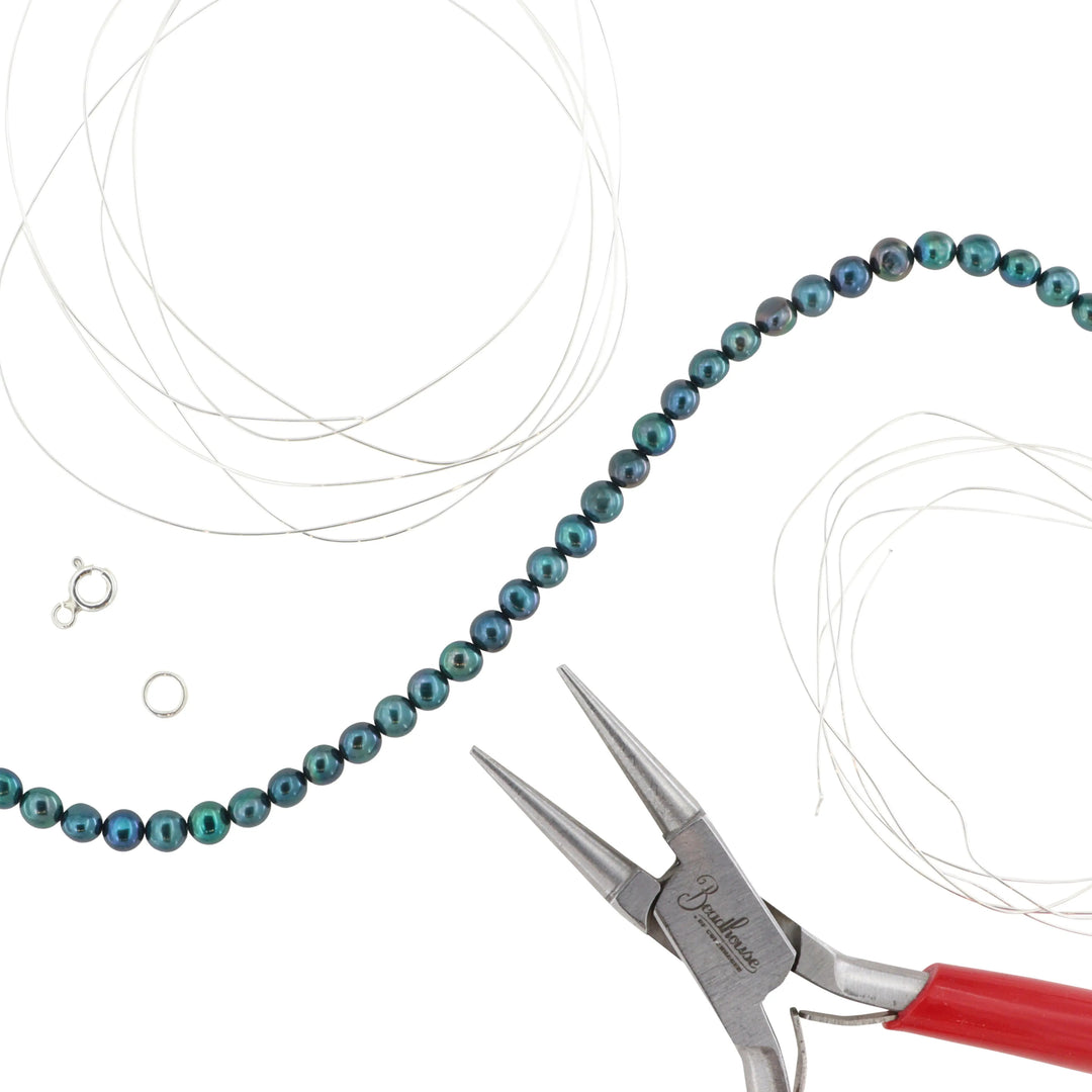 Diy kit, armånds kit med ferskvandsperler, sterlingsølv Beadhouse of Copenhagen