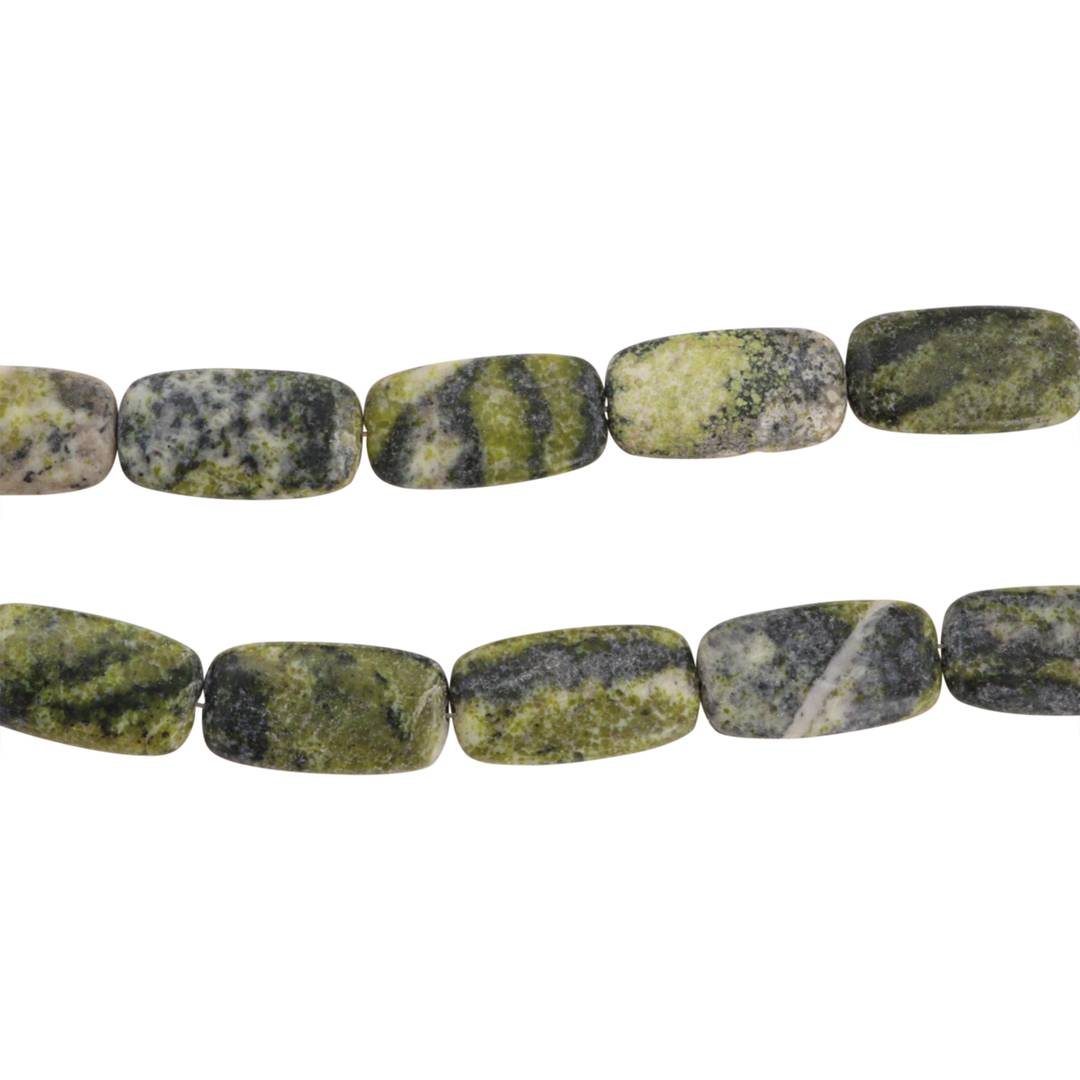 Smykkestensperler, string, serpentin, rektangel, 34cm, ca. 13 stk JCentre