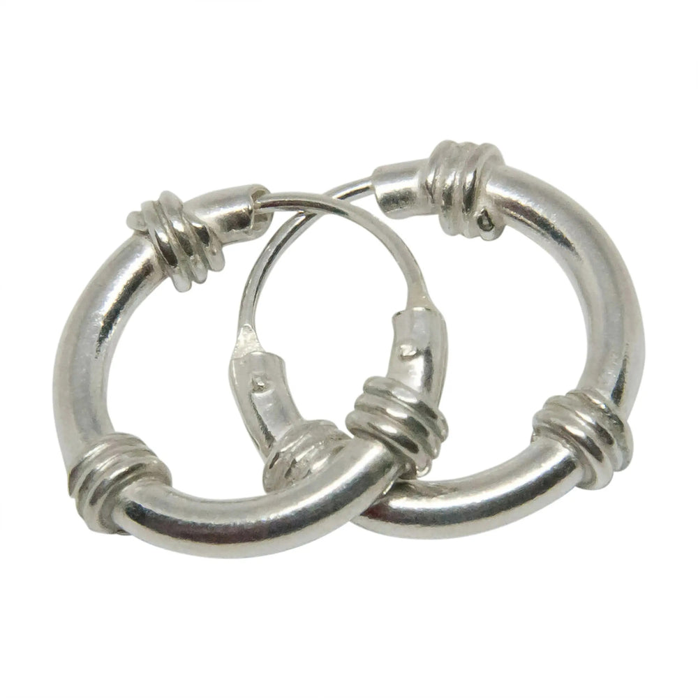Øreringe, hoops med 3x3 viklinger, sterlingsølv Beadhouse of Copenhagen