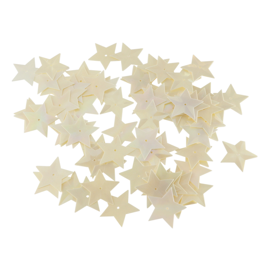 Palietter, stjerner, med regnbueskær, flere varianter, 14-17,5mm, 10-40g Beadhouse of Copenhagen