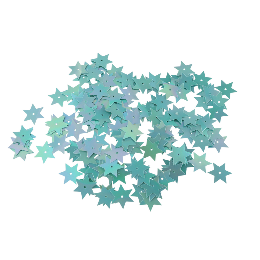 Palietter, stjerner, med regnbueskær, flere varianter, 14-17,5mm, 10-40g Beadhouse of Copenhagen