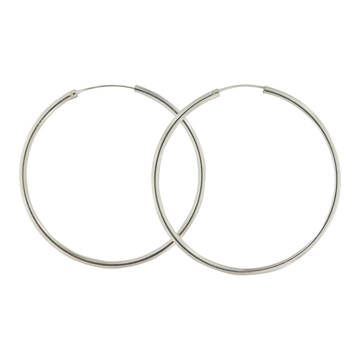 Øreringe, hoops, 70 mm, sterlingsølv og forgyldt sterlingsølv BLT