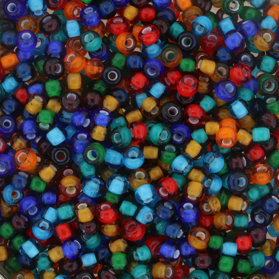 Blandede glasperler, preciosa mix, whitelined Preciosa BOC