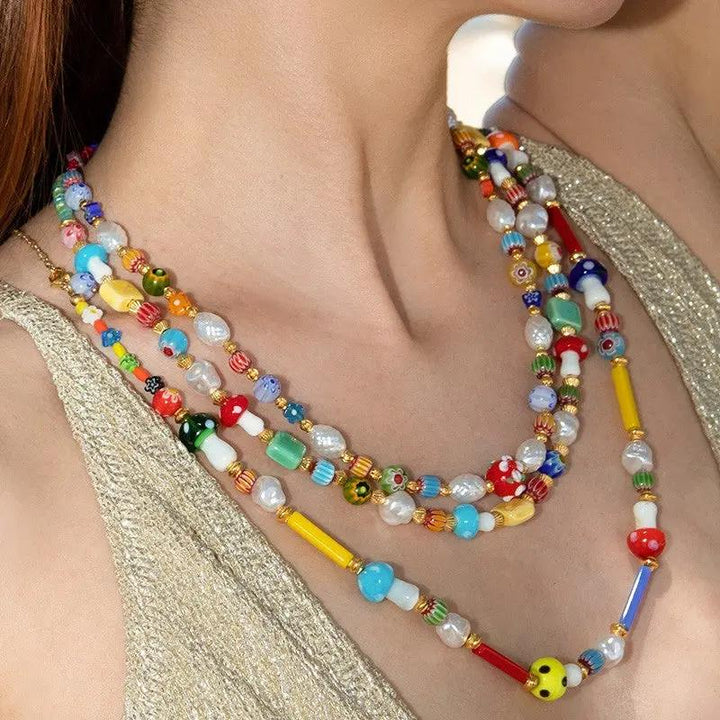 Perler, svamp, mushroom, glas, 12 mm 10 stk. Tax