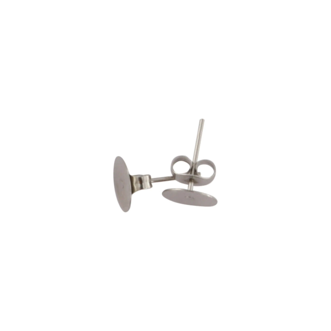 Ear plug, mounting plate, stainless steel, 8mm 