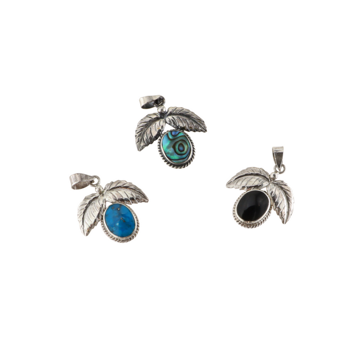 Vedhæng, blade med sten, sterlingsølv, flere varianter Beadhouse of Copenhagen