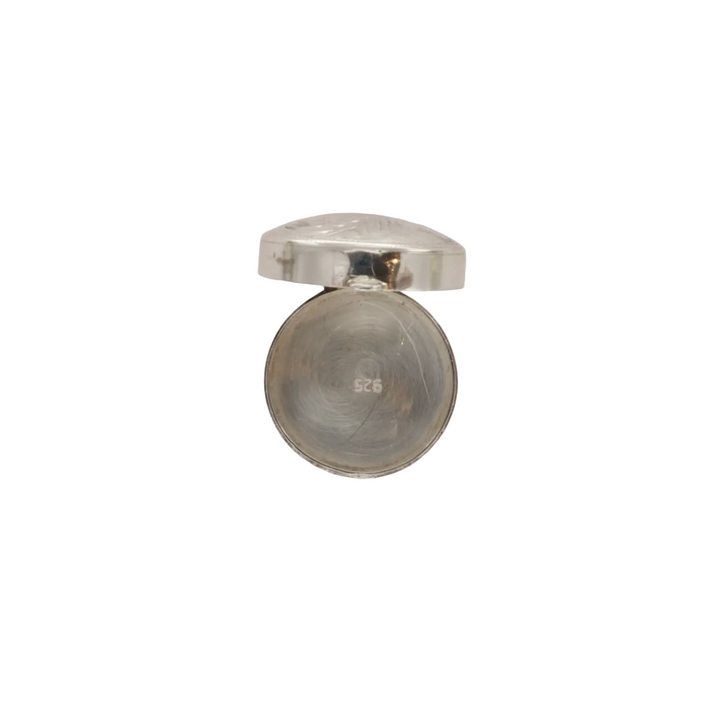 Pilleæske, sterlingsølv, rund, mønster 24x24 mm