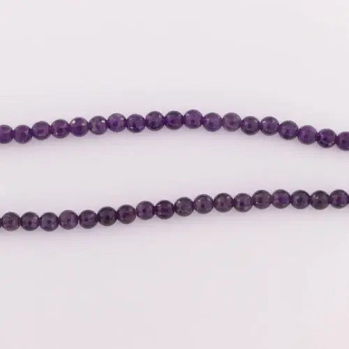 Smykkestensperler, string, ametyst rund facetteret, 45 cm/6 mm BOC