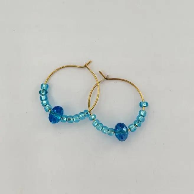 Monterings creoler i sterlingsølv forgyldt, 30 mm 0,8 mm Silveks