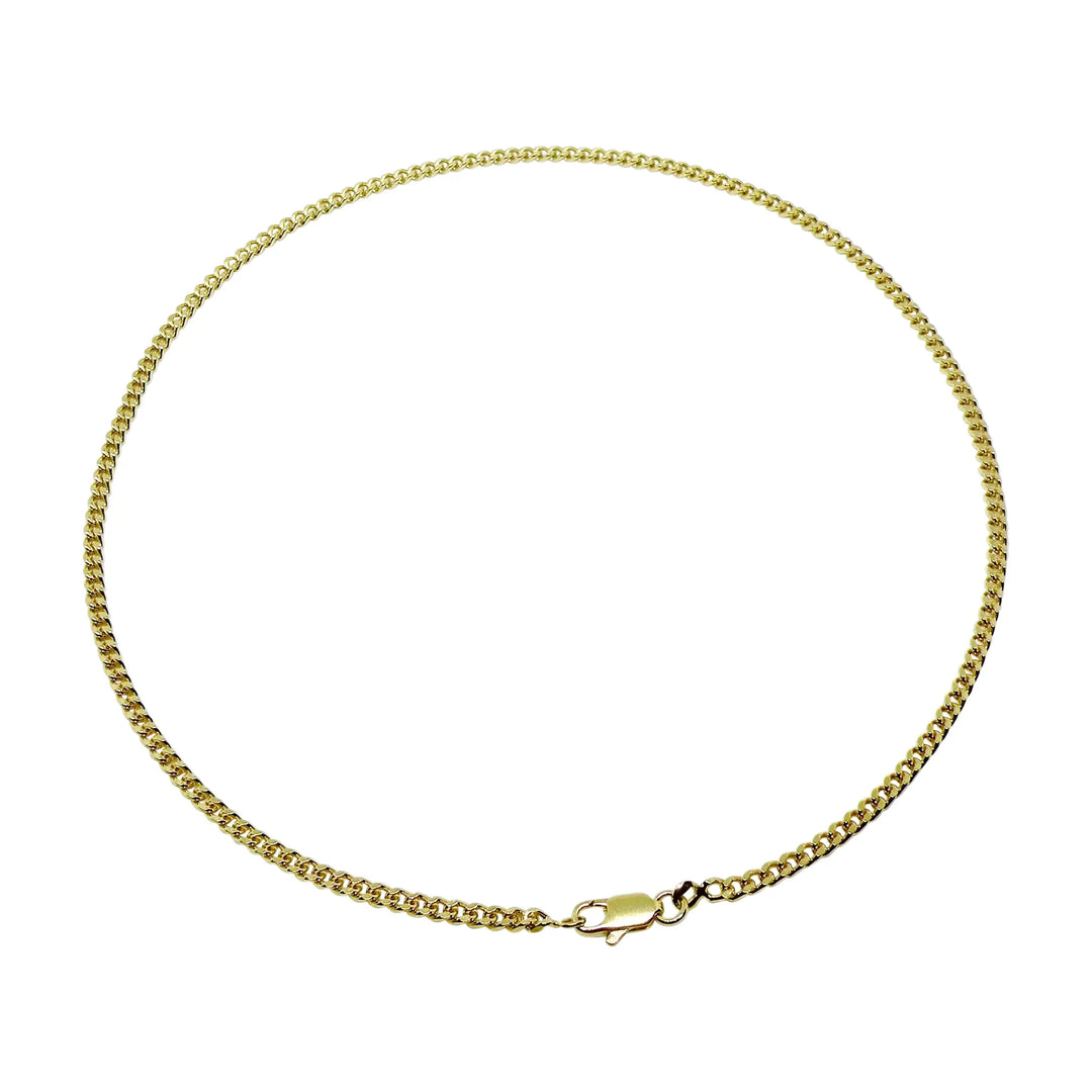 Necklace, armor facet chain, gold-plated brass, 40-55 cm, 3.5 mm 