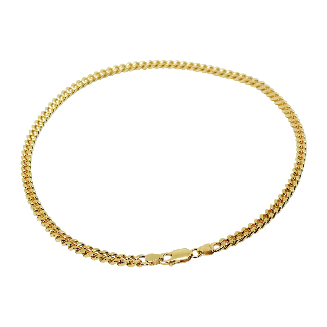 Necklace, chunky armor facet chain, gold-plated brass, 40 cm/4.4 mm 