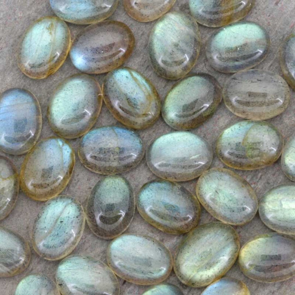 Cabochon, labradorit, oval, 6-8mm, 1-10stk