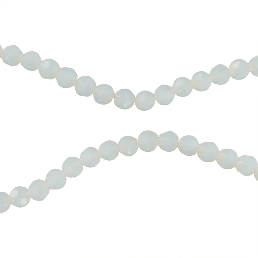 Smykkestensperler, string, månesten, rund facet - 35cm, ca. 40 stk JCentre