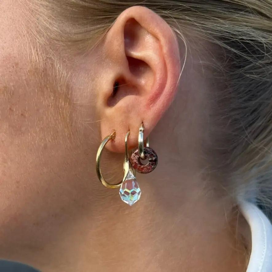 Hvide glasperler, preciosa crystal drops, crystal ab, 9 x 15 mm Beadhouse of Copenhagen