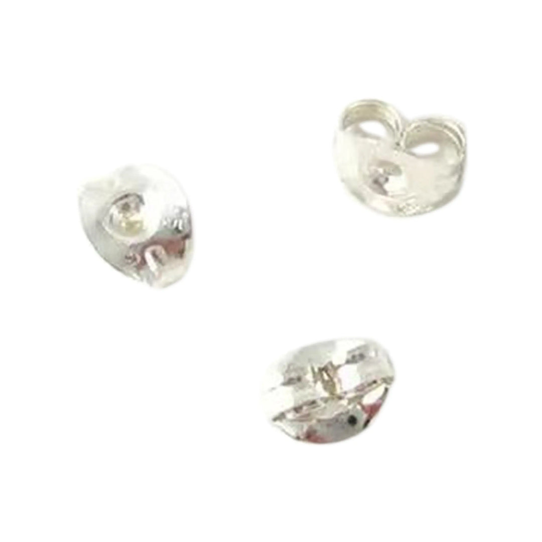 Back stopper for ear plugs in silver-plated brass for 0.8-1.0 mm plugs 