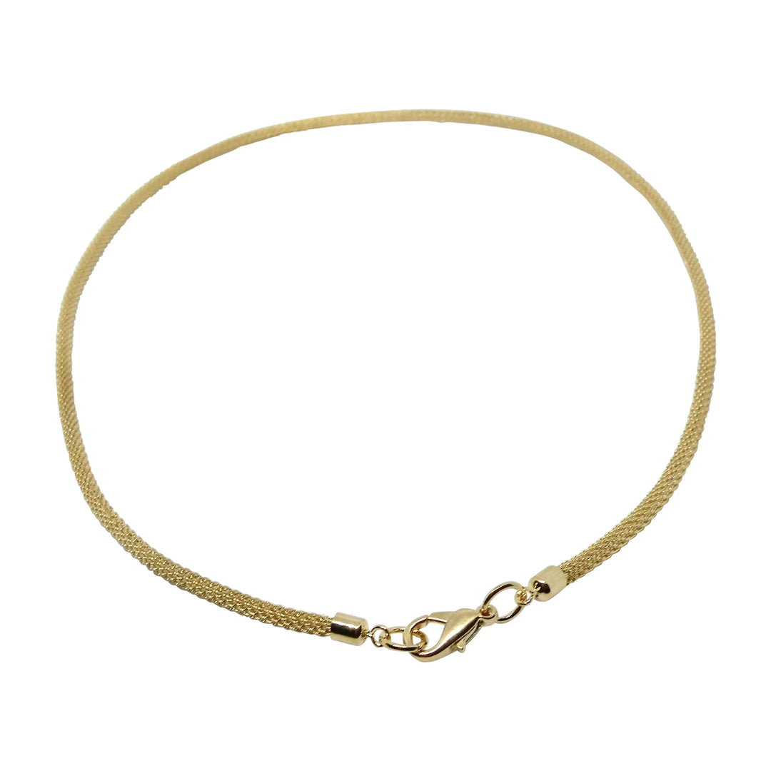 Necklace, foxtail chain, gilded brass 