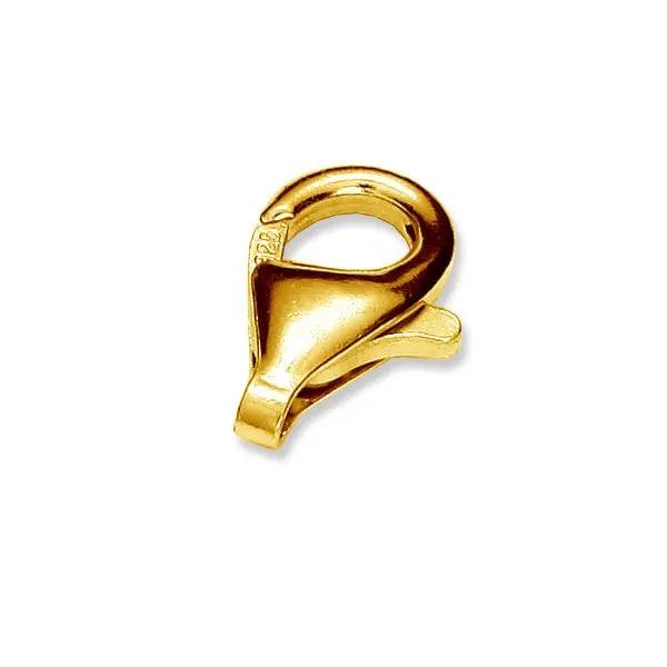 Karabin lås i forgyldt sterlingsølv, 9 x 6 mm Silveks