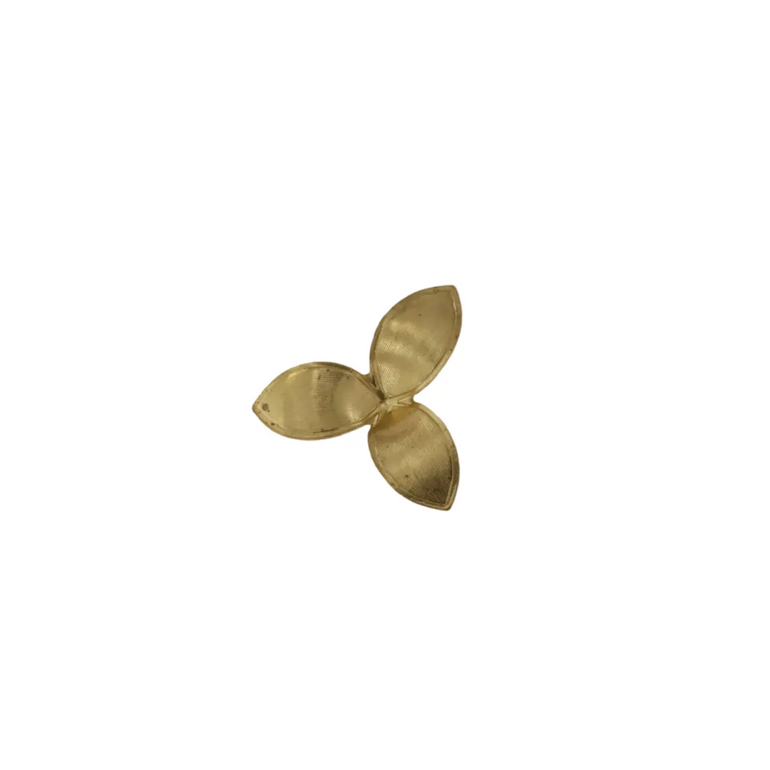 Pendant, filigree, flower, gilded brass, 36x36mm 