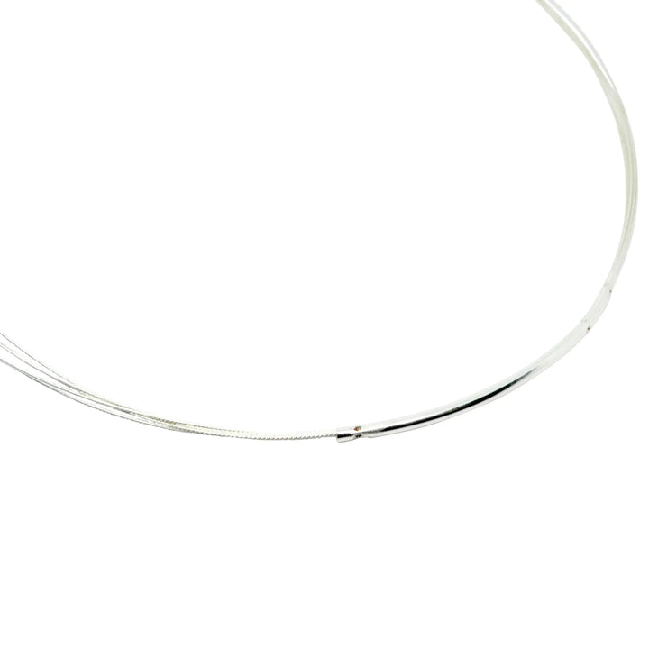 Necklace, wires with tube clasp, silver-plated brass, 43 cm 