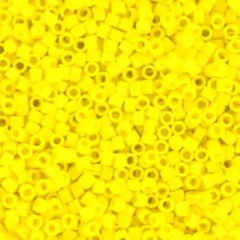 Gule glasperler, miyuki delica beads, opaque yellow Krea