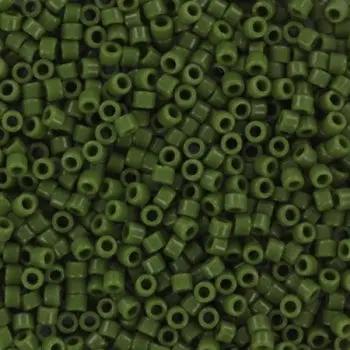 Grøn glasperle, miyuki delica beads, opaque avocado Krea