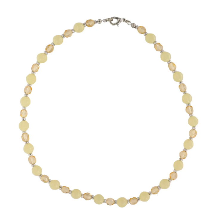 Necklace, round beads, glass, 42cm 
