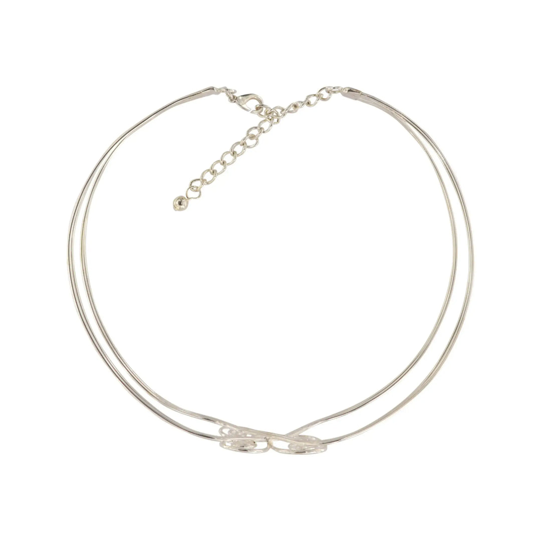 Necklace in silver-plated brass, adjustable, several variants 