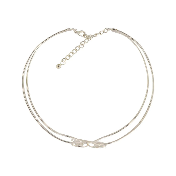 Necklace in silver-plated brass, adjustable, several variants 