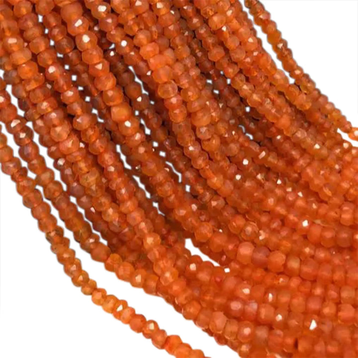 Gemstone beads, carnelian, round facet, 2.5mm, 1-100 pcs 