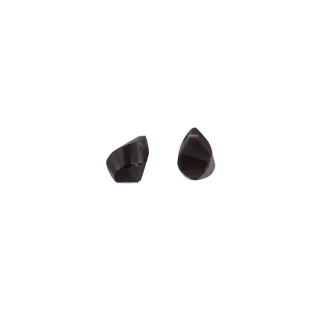 Gemstone, drop-shaped, Smoky Quartz, twisted, 13.5x7.5mm BOC