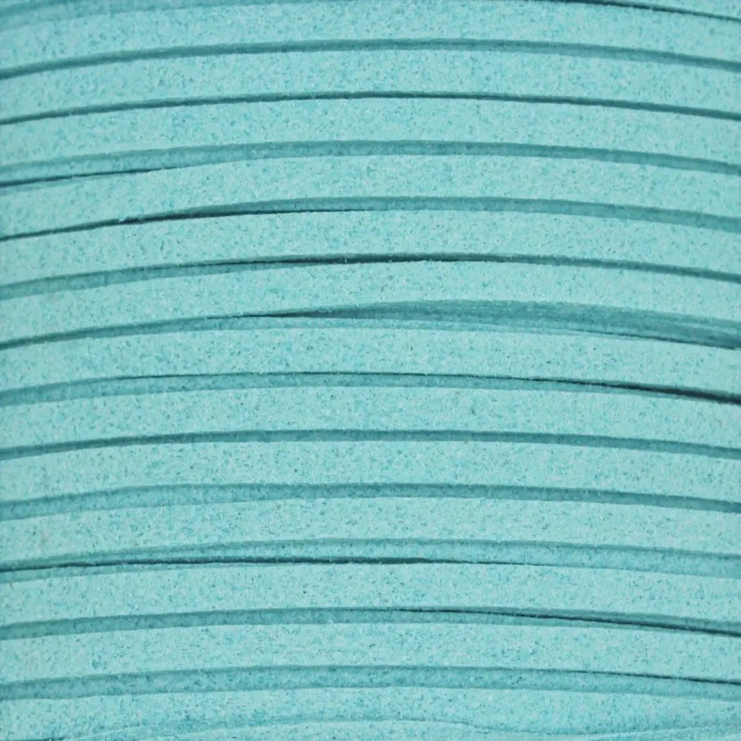 Snor, lys turkis, ruskind, 3 mm x 1,5 m Tax