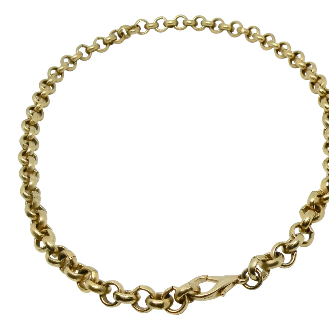 Necklace, chunky pea chain, gold-plated brass, 46 cm/10 mm 